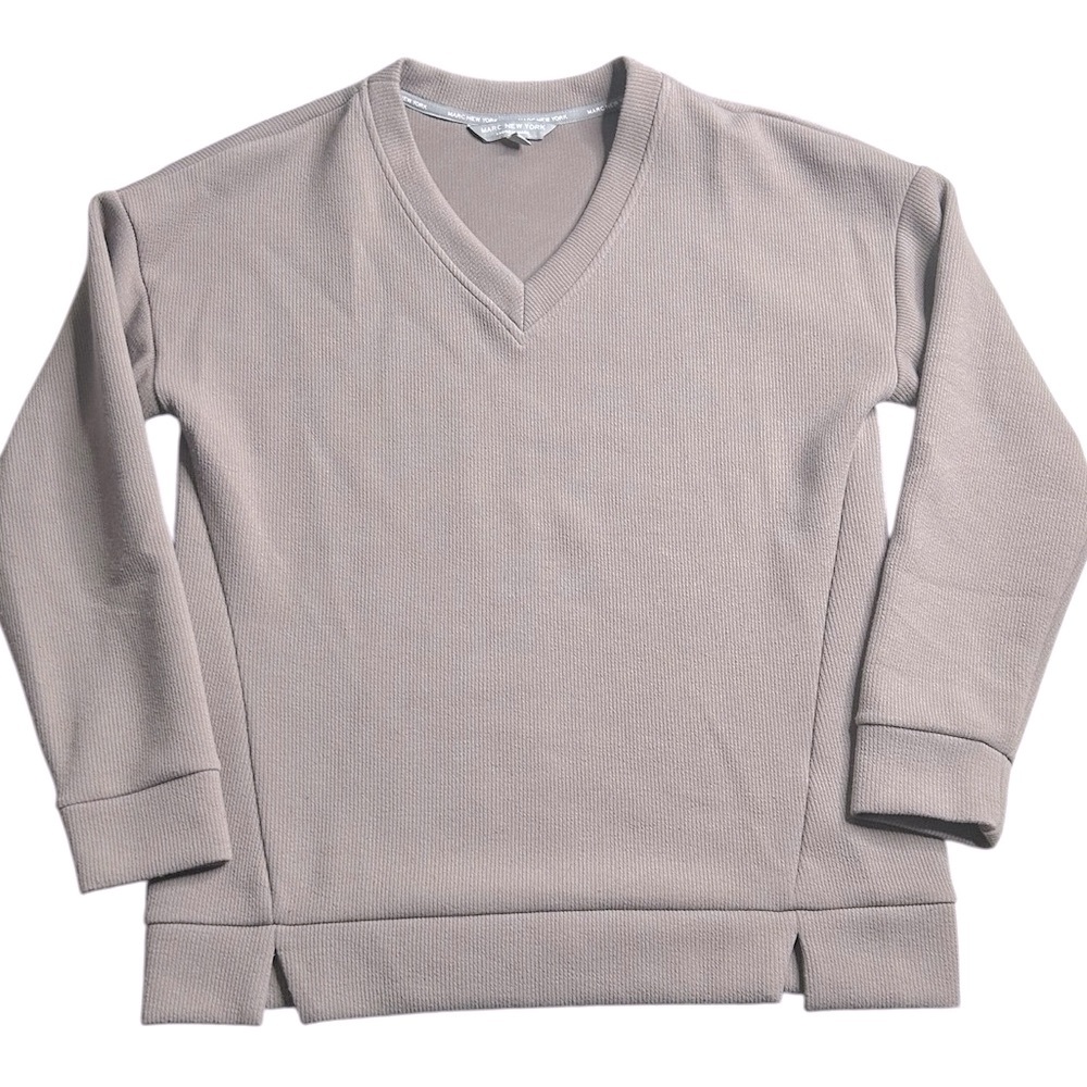 Marc New York Andrew Marc Taupe‎ V-Neck Pullover Sweater Size Medium